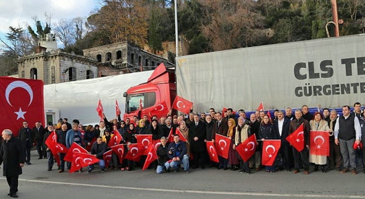 Halep'e 14 Yardım Tırı Yola Çıktı