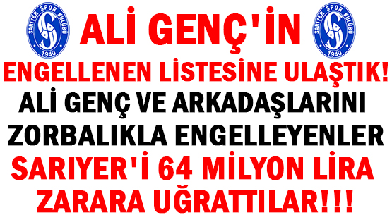 ALİ GENÇ'İN </br>ENGELLENEN LİSTESİNE ULAŞTIK!