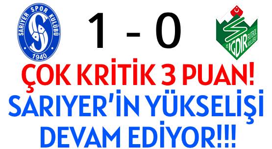 ÇOK KRİTİK 3 PUAN! </br>SARIYER’İN YÜKSELİŞİ </.br>DEVAM EDİYOR!!!