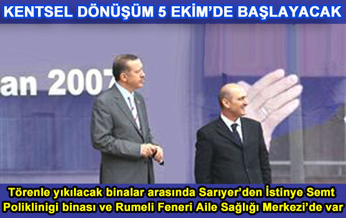 Kentsel Dönüşüm 5 Ekim'de Başlayacak