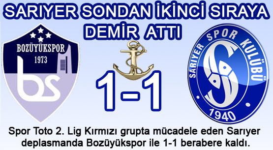 SARIYER SONDAN İKİNCİ SIRAYA DEMİR ATTI.